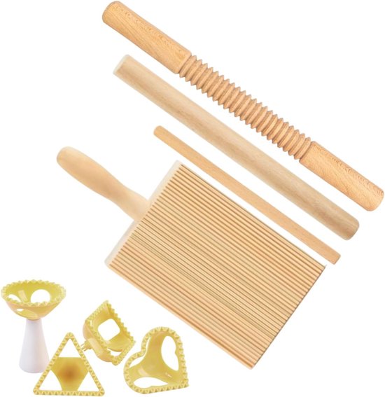 Pastamachine Hout - Deegroller Keuken - Zelf Pasta Maken - Compact Keukengereedschap - Zie Afbeelding