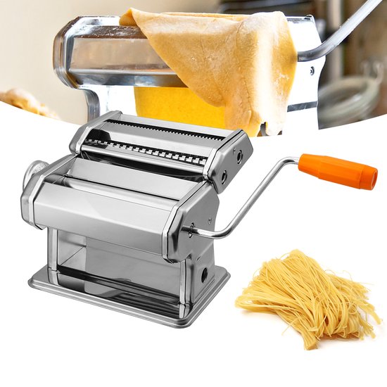 Pastamachine met 9 standen voor spaghetti, tagliatelle, fettuccine en lasagne voor verse, zelfgemaakte pasta van Merkloos