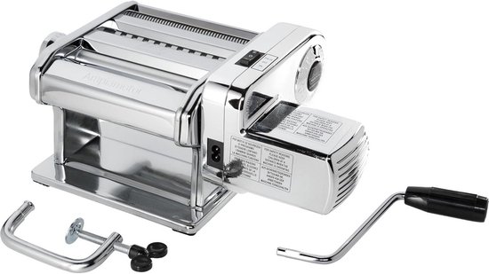 Pastamachine Motor - Automatische Pastamaker - Thuis Pasta Maken - Origineel Italiaans Design - 3 Rollen - Zilver