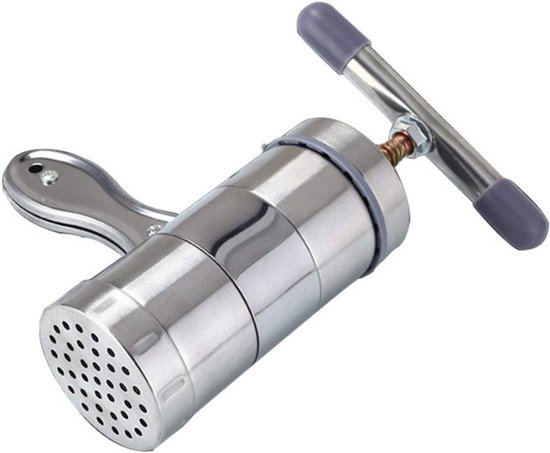 Pastamachine - Noedelmaker Pers - Zelf Pasta Maken - Roestvrij Staal - 5 Vormen - Zilver van Merkloos