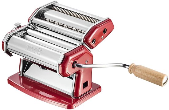 Pastamachine - Pastamaker - Verse Pasta Maken - 6-voudig Verstelbaar - 150 mm rolbreedte - Rood