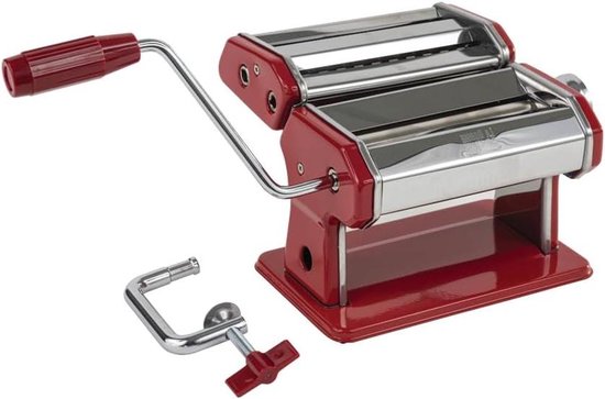 Pastamachine Rood - Pastamaker Handmatig - Zelf Pasta Maken - Roestvrij Staal - Rood van Merkloos