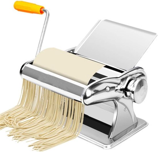 Pastamachine RVS - Noodle Maker - Verse Pasta Maken - 8 Dikte-instellingen - 3 Messen - Zilverkleurig