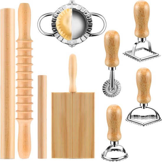 Pastamachine Set - Deeg Gereedschap - Zelf Pasta Maken - 9 Delig Keukengerei - 37 x 30 x 7.2 cm