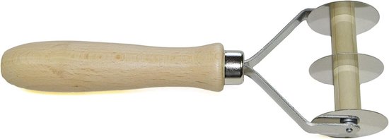 Pastamachine snijder - Deegroller - Verse pasta maken - Roestvrijstalen messen - 28 mm breed - Bruin