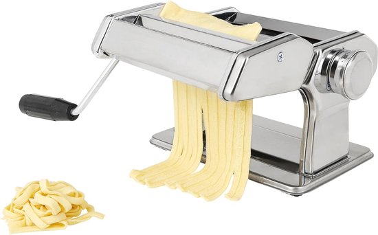 Pastamachine Verchroomd Staal met Roestvrijstalen Lemmet en Zwarte Handgreep van Westmark