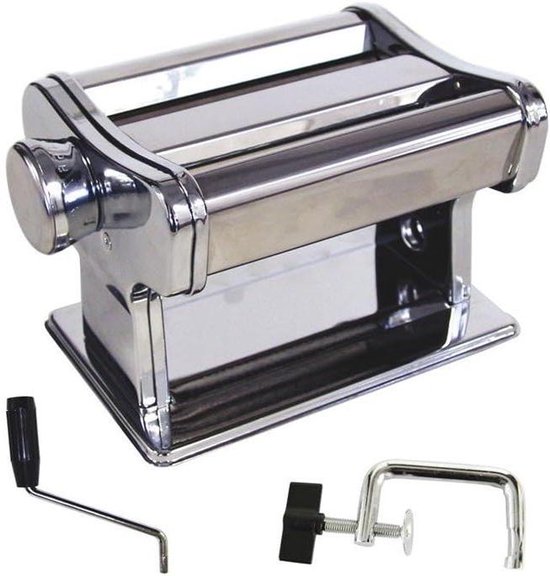 Pastamachine - Verse Pasta Maker - Zelf Pasta Maken - Roestvrij Staal - 20 x 14.5 cm - Grijs