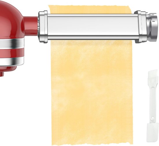 Pastamachine voor Kenwood-keukenmachine - Roestvrijstalen accessoires met 8 instelbare diktes, zilver van Kenwood