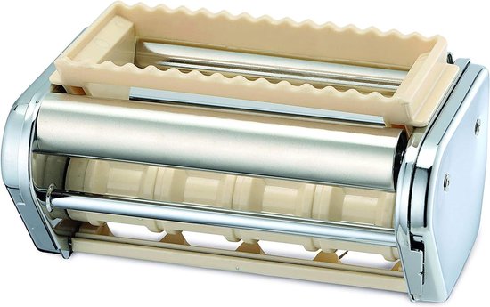 Pastamaker 19400 - Zelfgemaakte pasta machine voor lasagne-spaghetti-tagliatelle-ravioli opzetstuk- roestvrij staal/kunststof van Emerio