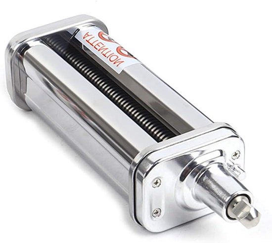 Pastamaker Accessoire - Deegroller Keukenmachine - Verse Pasta Maken - 8 Dikte Instellingen - 14 cm Breed - Zilver