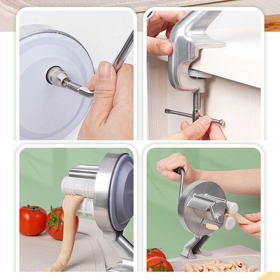 Pastamaker Handmatig - Deegpers Keuken - Authentiek Italiaans - Aluminiumlegering - 27x11cm