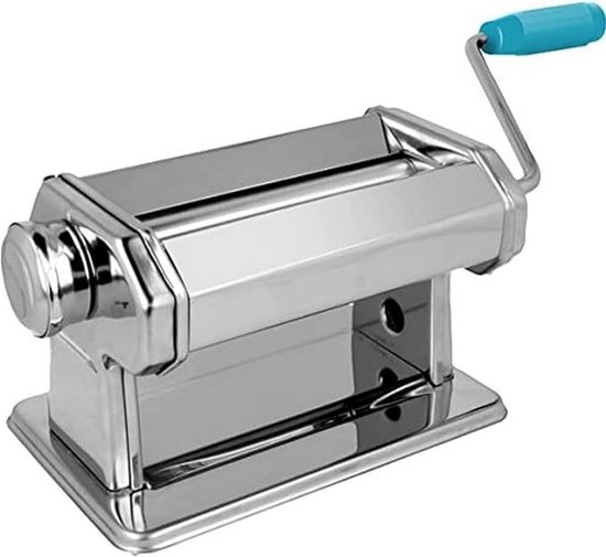 Pastamaker Machine - Deegmaker - Ambachtelijk Werk - Instelbare Dikte - 21 x 14.5 cm - Zilverkleurig