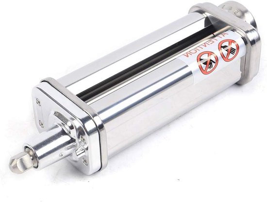 Pastamaker Opzetstuk - Pastaroller Deegroller - Verse Pasta Maken - 8 Dikte-instellingen - 14 cm - Zilverkleurig