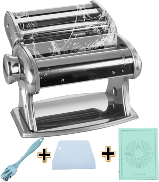 Pastamaker - Pastamachine - Spaghetti - Lasagne - Keukenmachine - Inclusief Borstel - Snijmat - Kneedmat van Bourgini