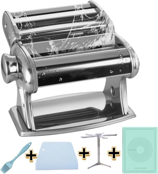 Pastamaker - Pastamachine - Spaghetti - Lasagne - Keukenmachine - Inclusief Borstel - Snijmat - Uithangrek - Kneedmat van Cheffinger