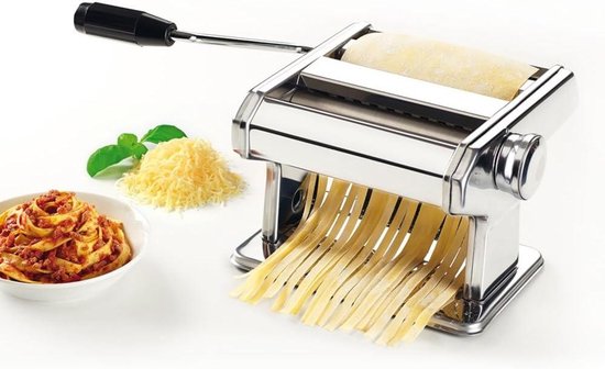 Pastamaker - Pastaroller Deegsnijder - Zelf Pasta Maken - 7 Diktes Instelbaar - 35 x 19 x 13.5 cm - Zilver