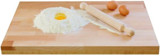 Pastamaker Plank - Deegroller Inclusief - Verse Pasta Maken - Massief Beukenhout - 50x30cm - Natuurlijk