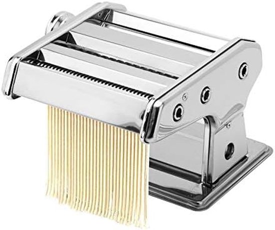 Pastamaker RVS - Pastamachine Keuken - Zelf Pasta Maken - Met Tafelklem - 15 Cm Breed - Zilverkleurig