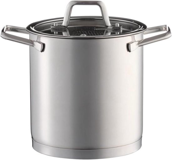 Pastapan - Kookpan - Pasta Koken - Dubbele Netmand - 7 Liter - Zilver