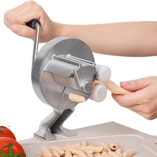 Pastapers Macaroni - Pasta Maker - Zelf Pasta Maken - Draagbaar Ontwerp - 27 cm Lengte - Zilver