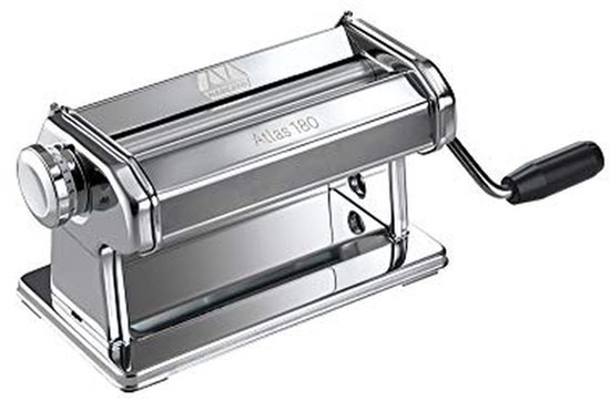 Pastaroller Opzetstuk - Pastamachine Accessoire - Zelf Pasta Maken - 180mm Werkbreedte - 10 Dikte-instellingen - Zilver