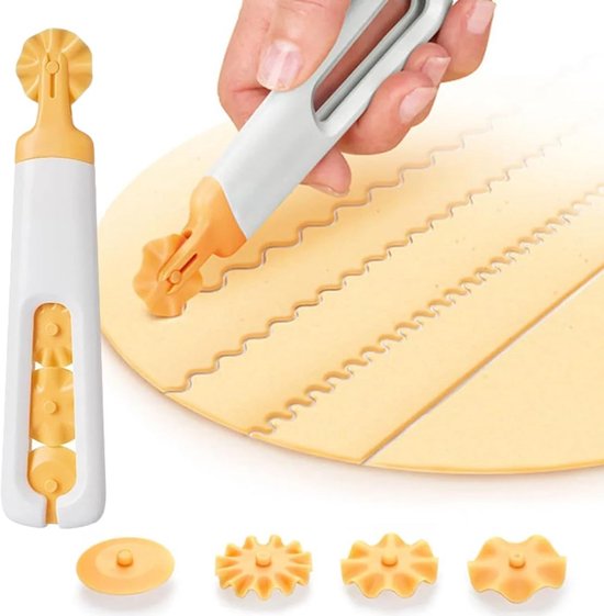 Pastasnijder voor ravioli - kunststof - met 4 verwisselbare rolsnijders - ideaal voor verse pasta en gebak - ShopVlot