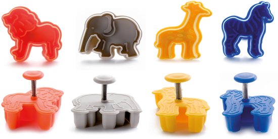 Pastasnijders - Set van 4 - Dierenthema - Kunststof