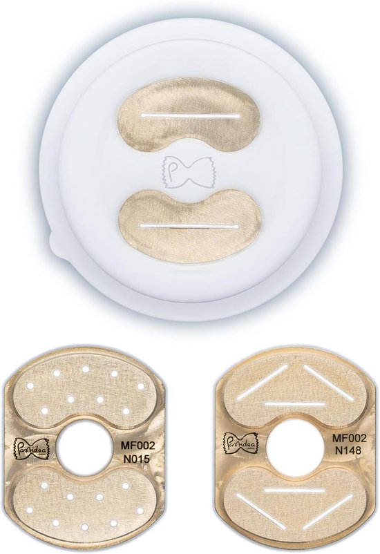 Pastidea Knutselset met 3 maten: pappardelen 15 mm, maparde, spaghetti 2 mm - compatibel met Philips Avance pastamachine en serie 7000