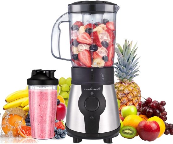 Persoonlijke Blender - Smoothie Maker - Gezonde Dranken Maken - Met Draagbare Fles - 750 ml - Cranberry
