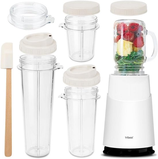 Persoonlijke blender wit - Krachtige blender voor smoothies en snacks van Merkloos