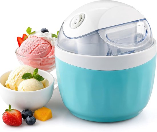 Persoonlijke elektrische ijsmachine met Easy Lock-deksel, mini-diepvrieskommaker voor zelfgemaakt ijs, bevroren yoghurt en sorbet Compact keukenapparaat 17 oz