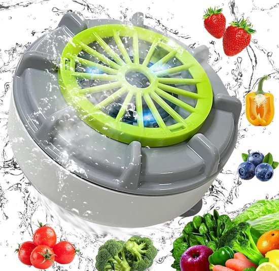 Pesticiden Reiniger - Draagbare Groente- en Fruitreiniger - Draadloze Groentewasser - Snelle zuivering in 5 minuten - IPX7 - Produce Purifier - Titanium Zuivering - Groentereiniger met zuignap - Voor Fruit, Groenten - Wit