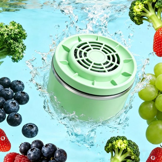 Pesticiden Reiniger - Fruit & Groente - 15W Krachtige Vortex - 3600mAh - 4 Instelbare Standen - IPX7 - Fruitwasser - Produce purifier - Draadloos - Groentewasser - Pesticiden Verwijderaar - Verwijder Moeiteloos Bacteriën & pesticiden - Groen