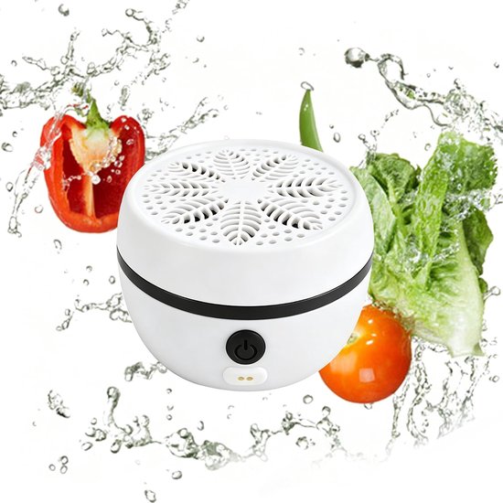 Pesticiden Reiniger - Groente- en Fruitreiniger - Draagbare - Titanium Zuivering - 1200mAh - IPX7 - Verwijder Moeiteloos Bacteriën & Pesticiden - voor Het Reinigen van Fruit, Groenten en Vlees - 1 Wit