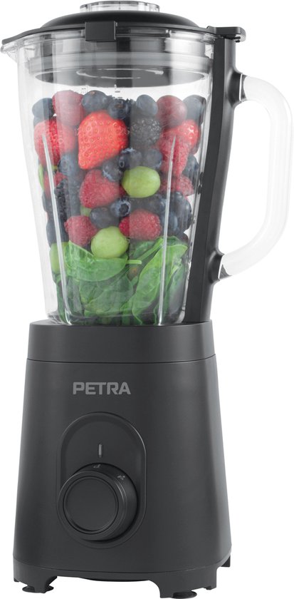 Petra glazen kan blender, 1,5 l, blenderkan, veiligheidsvergrendeling, 2 snelheden, pulsfunctie van Petra