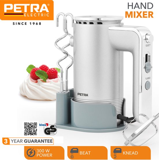 Petra Handmixer - Elektrische Garde - Opbergbasis - 5 Snelheden - Kneden, Kloppen, Kloppen van Petra