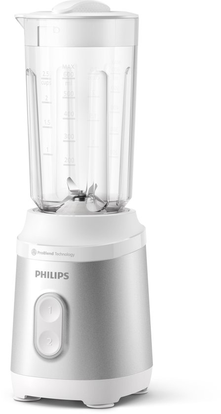 Philips 3000-serie Mini blender HR2510/90 - 0,6 L - 350W - Wit/Zilver van Merkloos