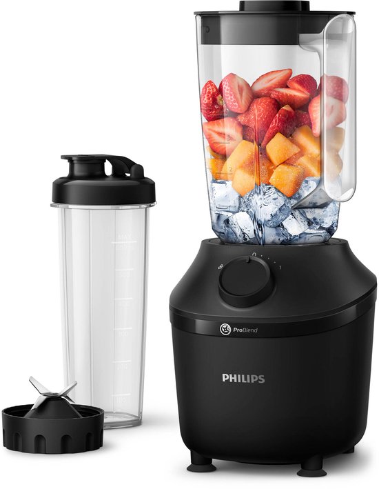 Philips 3000 Series - Blender met Drinkbeker - 1.9 Liter - Zwart - Smoothie Blender - Smoothie Maker