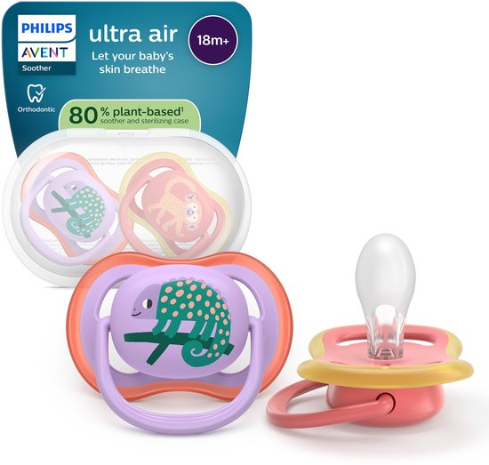 Philips Avent Ultra Air – Ademend en lichtgewicht fopspeen (18mnd+) – 2 stuks - SCF349/47 van Philips
