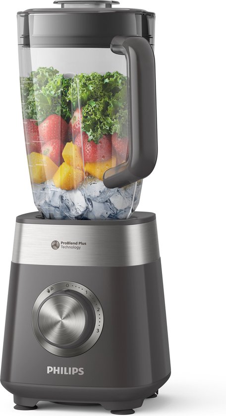Philips Blender HR3020/20 - Krachtige 1000 Watt Motor – Veelzijdig Gebruik - Vaatwasserbestendig - 1.5l Kan - Grijs van Philips