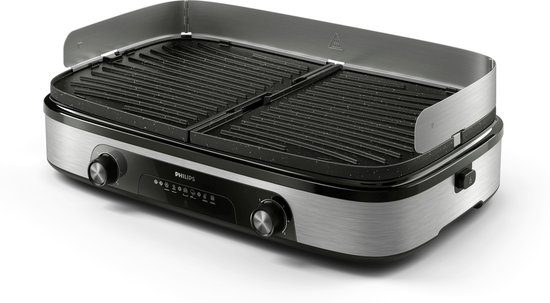 Philips Serie - Elektrische Grill - 2400W - Grote Grilloppervlakte - 2 Kookzones