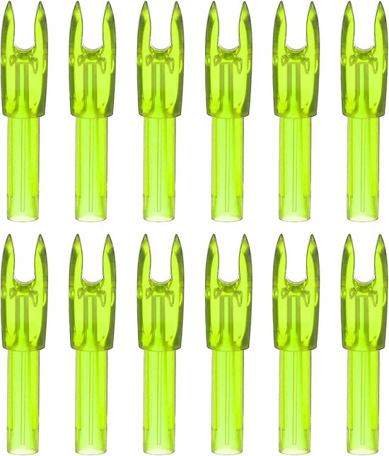 Pijlen voor boogschieten, 4,2 mm, 12 stuks kunststof inzetstuk, pijlpunt, vervanging voor jacht, boogschieten, composiet, lichtgeel