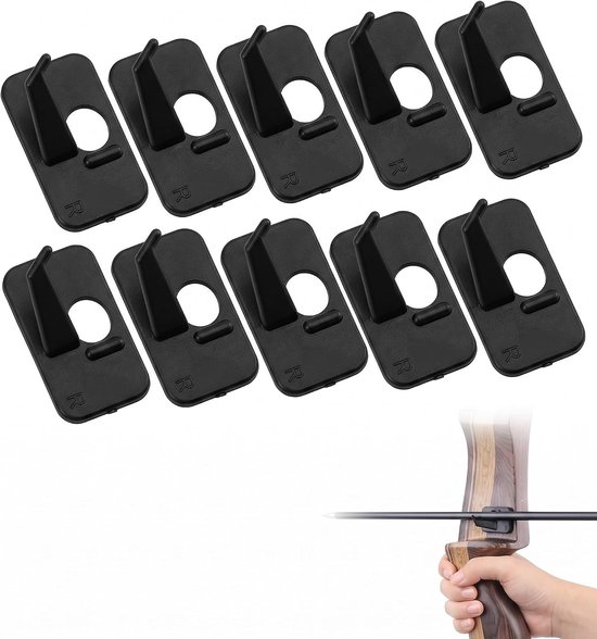 Pijlhouder van kunststof, 10 stuks pijlhouders voor gebogen boog en compound, accessoireset voor boogschieten voor nauwkeurige uitlijning en bescherming van de nok