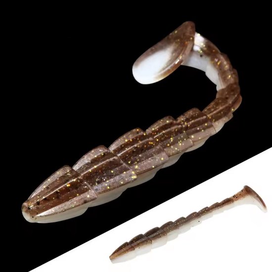 PikeAttack-RibRush-Shad-Softbait-11.5cm-Bruin van PikeAttack