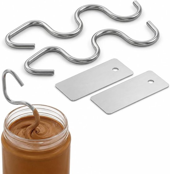 Pindakaas roerder en notenboter mixer van roestvrij staal - Set van 2 voor perfect mengen en serveren