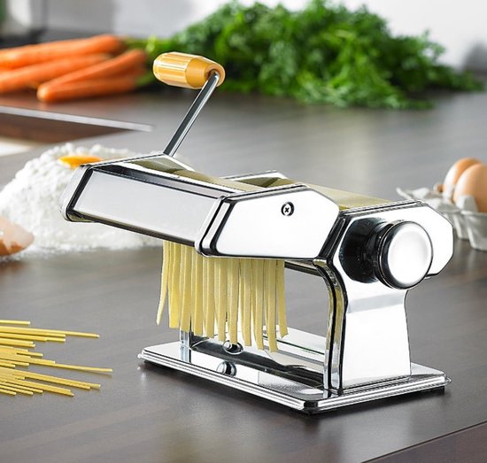 PIPIPOXER Pastamachine - Pastamachine Set -Ravioli, Reginette , Spaghetti & Meer - Verstelbare versnelling - Spaghetti Machine - Keukengerei - Housewarming cadeau - zilver
