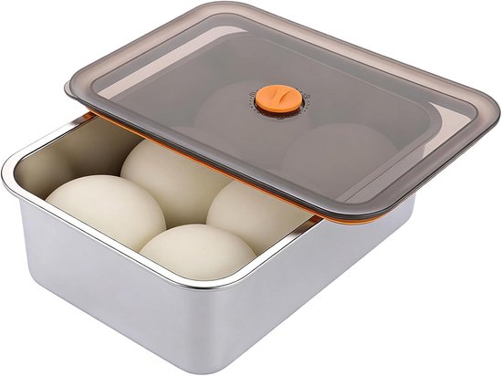 Pizza Deeg Fermentatie Box met Deksel - Lichtgewicht Voedselcontainer voor Deeg, Fruit, Salades en Vlees - 30 x 21 x 8.5 cm