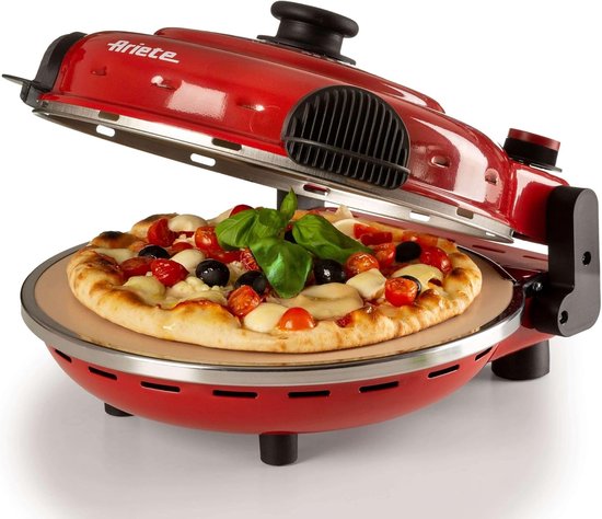 Pizza Oven Klein - Pizza in 4 Minuten - Pizzaoven - 400 Graden - Bakken in 4 inch - Rood 919, 34 x 30 x 19 cm; 3,94 kg