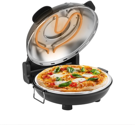 Pizza oven-Pizza Oven & Grill Binnen Pizza Maker Machine 12-Inch -ZWART.