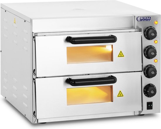 Pizzaoven - roestvrijstalen pizzamaker op hoge temperatuur - Royal Catering